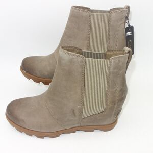 NEW Sorel Joan of Artic Chelsea Wedge II Boots Shoes Khaki Brown Women's 10